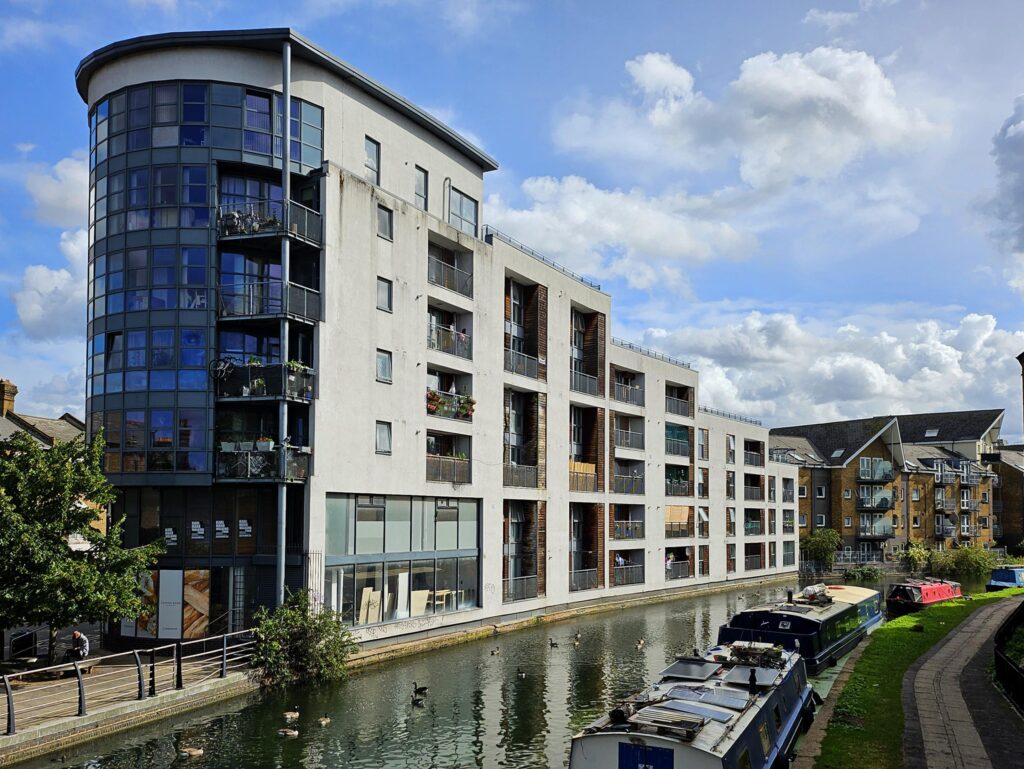 Barges and Apartments on the Canal