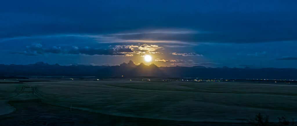 Blue Moon Over Tetons