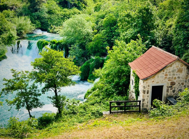 Cabin by the Waterfall